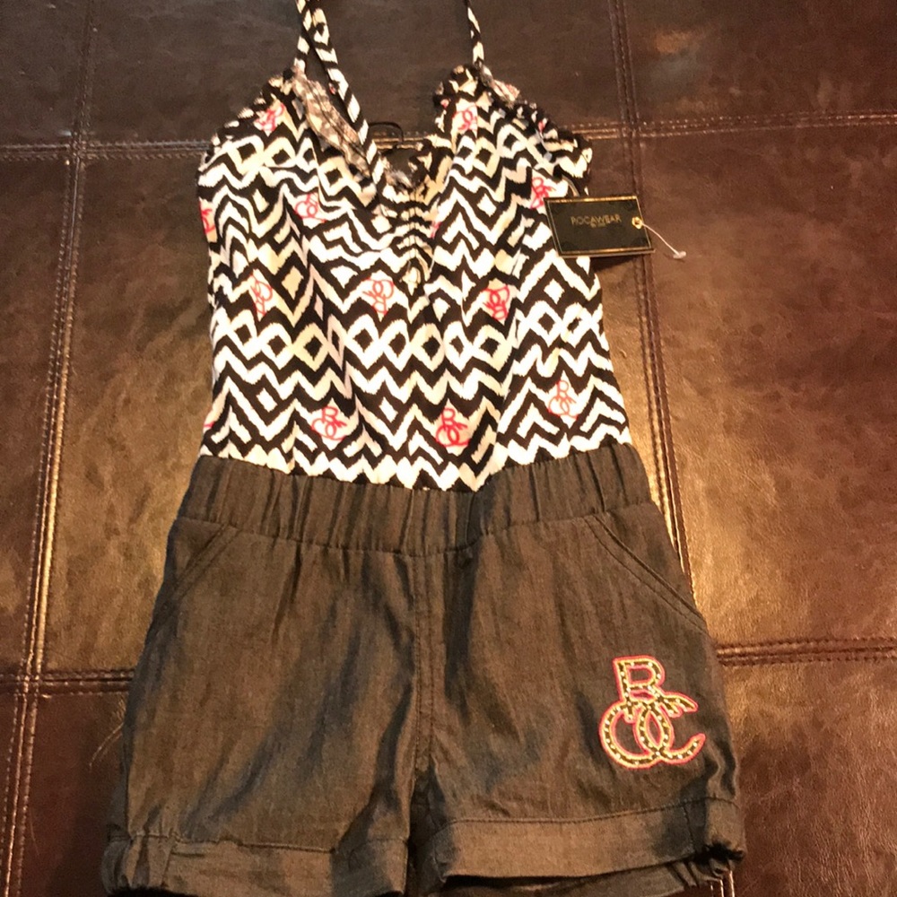 Girls roca wear back out romper shorts